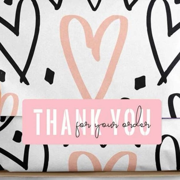 120 CT Pink Thank You for Your Order 3x1” Stickers / Labels - Picture 3 of 4